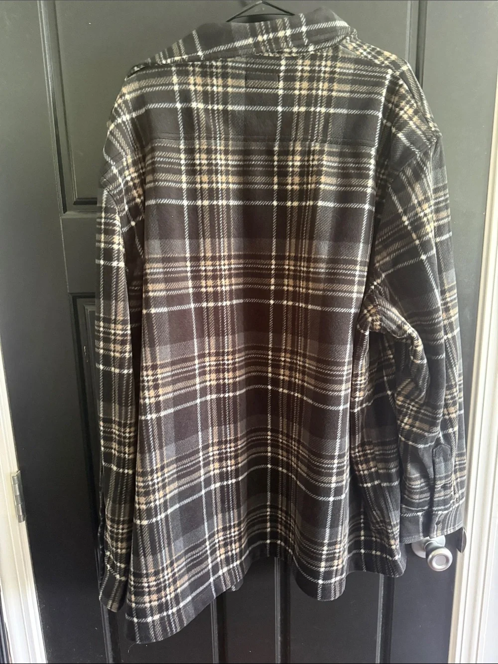 Arizona Jean Company big and tall Black Plaid Shirt Jacket with black & Cream